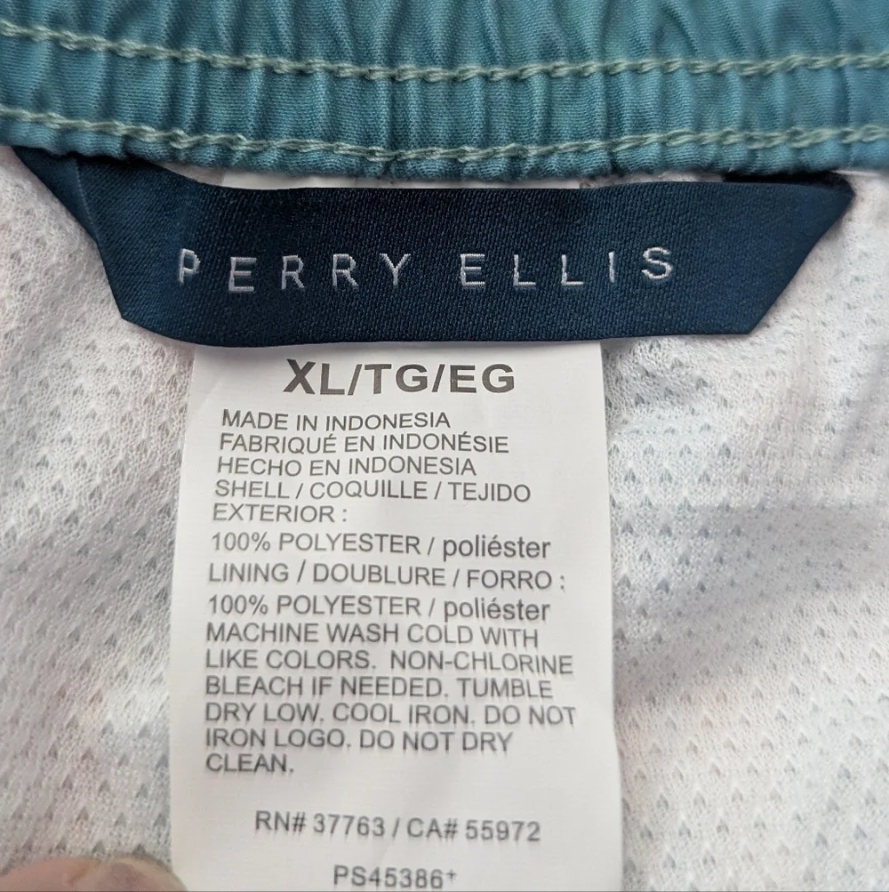 Perry Ellis Water Repellent Swim Board Shorts I. Dynasty Green 8